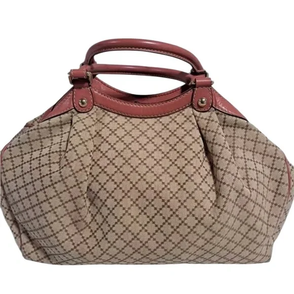 Gucci Beige and Pink Patterned Satchel - Picture 2 of 15